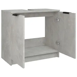 Berkfield Bathroom Cabinet Concrete Grey 64.5x33.5x59 cm Engineered Wood