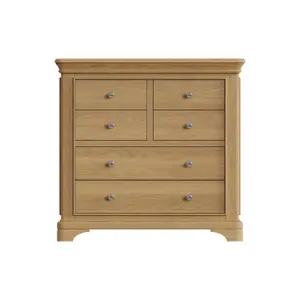 6 Drawer Solid Oak Natural Oak Chest Of Drawers Ready Assembled