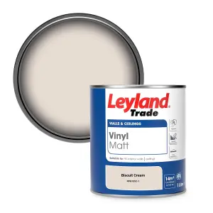 Leyland Trade Vinyl Matt Walls & Ceilings Emulsion Paint Biscuit Cream (PPG1052-1) 1L