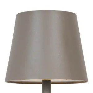 GoodHome Quelea Matt Taupe Rechargeable Integrated LED Table lamp