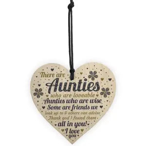 Red Ocean Auntie Gifts Wooden Heart Auntie Decoration THANK YOU Gift For Auntie Friendship Keepsake