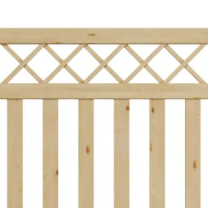 4x4ft Outdoor Cross Top Garden Wooden Gate Fence Patio Gate