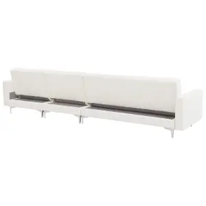 Corner Sofa ABERDEEN White Faux Leather Left Hand