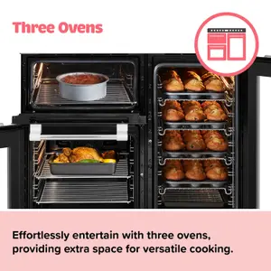 Leisure CS100F520K Freestanding Electric Range cooker with Gas Hob - Black