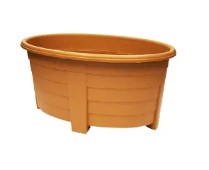 2 x Terracotta Oval Planter Trough 55cm