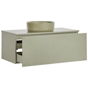 Bathroom Wall Mounted Cabinet with Basin 100 x 52 cm Green ALZIRA/UTIEL