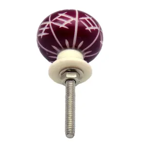 Nicola Spring - Resin Cabinet Knobs - Dark Red - Pack of 6