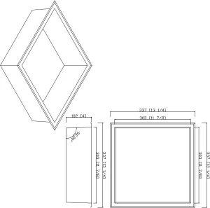 Thermopanel 304 Stainless Steel Recess Shower Niche - Matte Black (305 x 305 x 103mm)