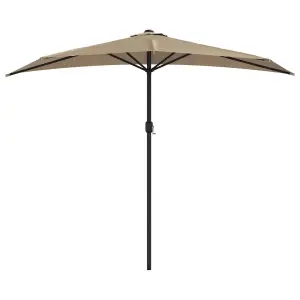 Berkfield Balcony Parasol with Aluminium Pole Taupe 270x135 cm Half