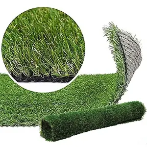 1 Roll of Realistic Natural Looking Medium Length Pile Rich Green Artificial Grass