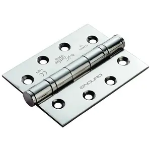 3 Pack - Grade 13 Ball Bearing P Hinge - 102 x 76mm Bright Stainless Steel