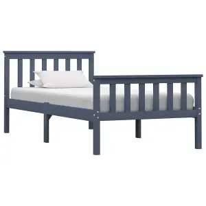 Berkfield Bed Frame Grey Solid Pinewood 100x200 cm