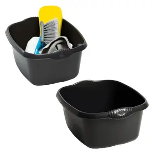 1 x Black Rectangular Washing Up Bowl Ideal For Washing Dishes