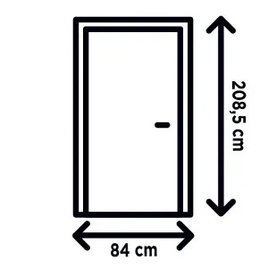 Fortia Chesil Frosted Glazed White LH External Front Door set, (H)2085mm (W)840mm