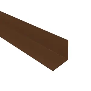 Brown 1.2 Metre UPVC Plastic Rigid Angle 25mm x 25mm Corner Trim 90 Degree - Pack Size: 5