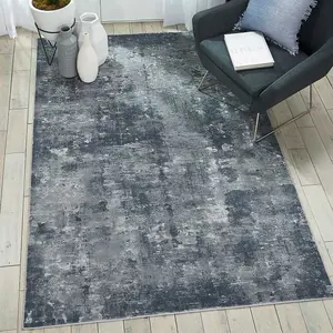 Grey Abstract Modern Luxurious Easy to Clean Rug for Living Room Bedroom and Dining Room-66 X 230cm (Runner)