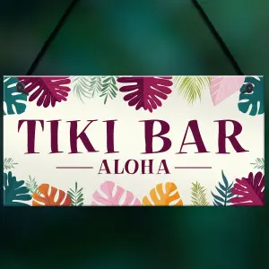 Tiki Bar Aloha Hanging Garden Sign Home Bar Plaque Gift Friendship Gift