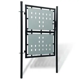 Berkfield Black Single Door Fence Gate 100 x 250 cm