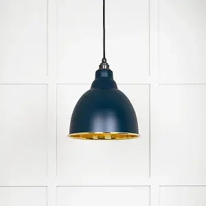 Hammered Brass Brindley Pendant in Dusk