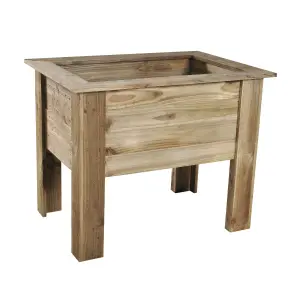 Forest Garden Deep root Wooden Rectangular Planter (H)80cm (W)100cm