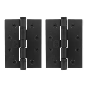 AFIT Matt Black Door Hinges - 4 Inch / 102mm  Internal Fire Door Hinges - 1 Pair