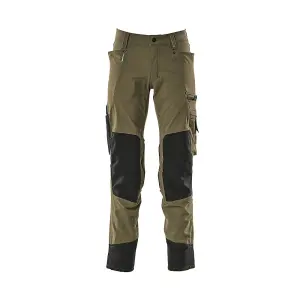 Mascot Advanced Stretch Trousers with Kneepad Pockets - Moss Green   (32.5) (Leg Length - Long)