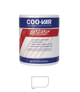 CooVar Suregrip Anti Slip Floor Paint - White - 2.5 Litre