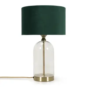 Glass Desk Lamp Gold / Forest Green