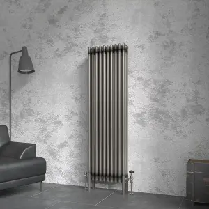 Right Radiators 1500x470 mm Vertical Traditional 4 Column Cast Iron Style Radiator Raw Metal