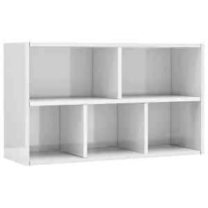 Berkfield Book Cabinet/Sideboard High Gloss White 50x25x80 cm Engineered Wood