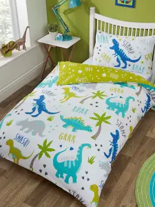 Roarsome Dinosaur Junior Duvet Cover and Pillowcase Set