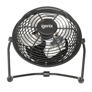 Igenix DF0004 USB Desk Fan, 4-Inch, Black (Pack of 3)