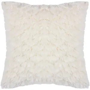 Fluff Square Throw Cushion Covers White