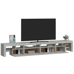 Berkfield TV Cabinet with LED Lights Concrete Grey 260x36.5x40 cm