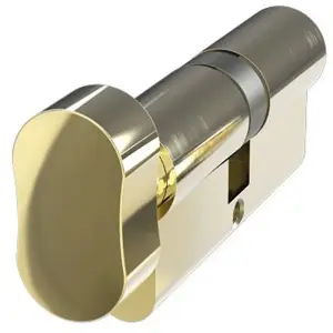 Door Lock with Keys Thumb Turn Euro Cylinder Barrel Lock Polished Brass 50/40 L(90mm)