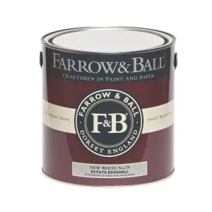 Farrow & Ball Estate New white Eggshell Metal & wood paint, 2.5L