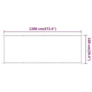 Berkfield Vertical Awning White 100x1200 cm Oxford Fabric