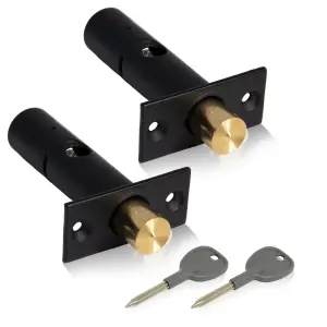 XFORT 2 Pack Mortice Door Bolts, Door Security Rack Bolt, Matt Black