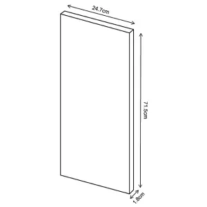 Premium Kitchens Ethos Matt green Modern Highline Cabinet door (W)250mm (H)715mm (T)18mm