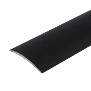 A13 40mm Anodised Aluminium Self Adhesive Door Threshold Strip - Black, 0.93m