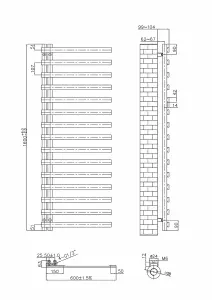 Rinse Bathrooms Minimalist 1600x600mm 800W Electric Thermostatic Bathroom Heated Towel Rail Radiator with Timer Brushed Brass