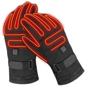 Rechargeable Electric Heated Gloves Thermal Heated Gloves Black With Rechargeable Batteries