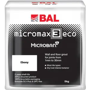 BAL Micromax3 ECO Antimicrobial Wall & Floor Black Ebony Grout, 5kg