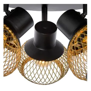 Lucide Lucas Modern Ceiling Spotlight - 3xE14 - Matt Gold, Brass