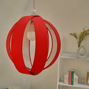 ValueLights J90 Red Modern Fabric Globe Ceiling Pendant Light Shade