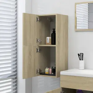 Berkfield Bathroom Cabinet Sonoma Oak 30x30x80 cm Engineered Wood