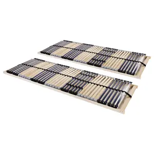 Berkfield Slatted Bed Bases 2 pcs with 42 Slats 7 Zones 70x200 cm