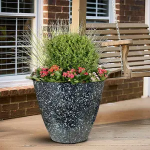 Set of 2 Glazed Effect 30Cm Savannah Planters - Storm Grey