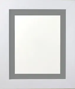 Metro White Frame with Dark Grey Mount for Image Size 30 x 20 Inch