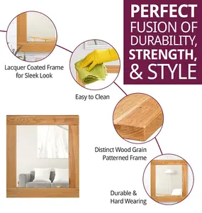 Hallowood Furniture Waverly Oak - Oak Framed Mirror (MIR680)